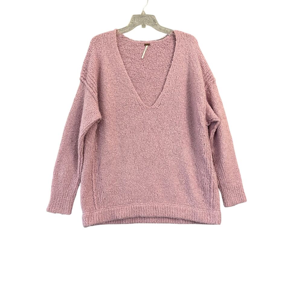 Free People Fuzzy Pink Alpaca Blend Sweater S Oversized